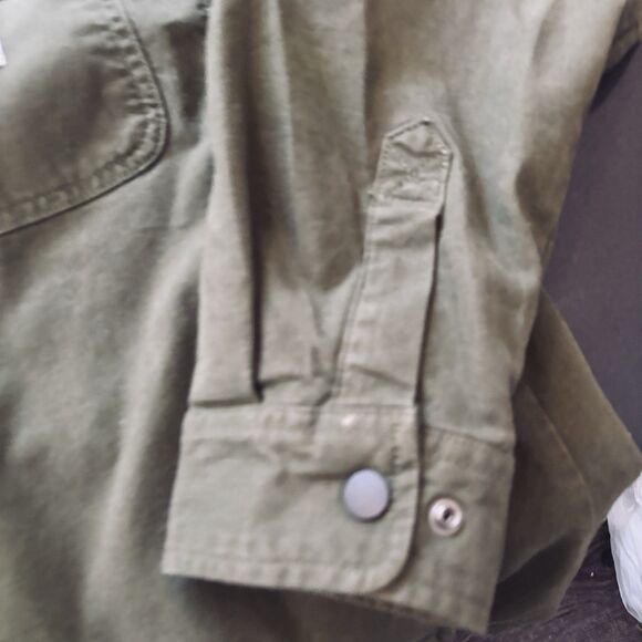 Carhartt Jacket Men's Large Green Canvas Flannel Lined Shirt Shacket Chore coat - Picture 4 of 16